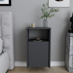 Decorotika Carlin Anthracite Single Door Single Shelf Bedside Table - thumbnail 4