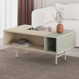 Decortie Mona Ash Green Sonoma Oak 4 Shelf Coffee Table