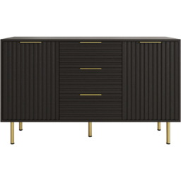 GFW Nervata Black 2 Door 3 Drawer Sideboard - thumbnail 3