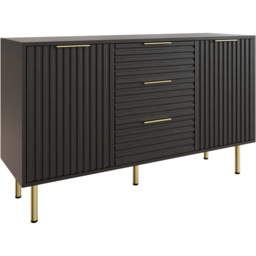 GFW Nervata Black 2 Door 3 Drawer Sideboard - thumbnail 2