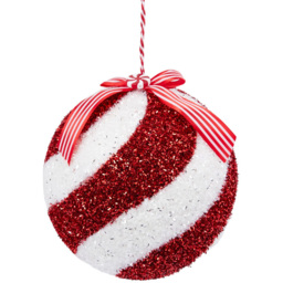Candy Cane Lane Red Large Christmas Bauble - thumbnail 1