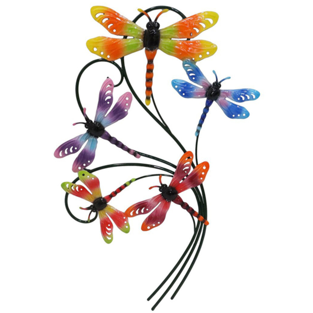 Multicolour Dragonflies Indoor and Outdoor 77 x 48cm Wall Art - image 1