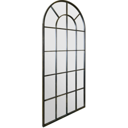 MirrorOutlet The Arcus Antique Black Framed Arched Leaner and Wall Garden Mirror 180 x 85cm - thumbnail 3