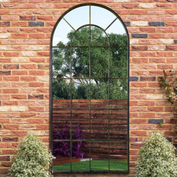 MirrorOutlet The Arcus Antique Black Framed Arched Leaner and Wall Garden Mirror 180 x 85cm - thumbnail 2