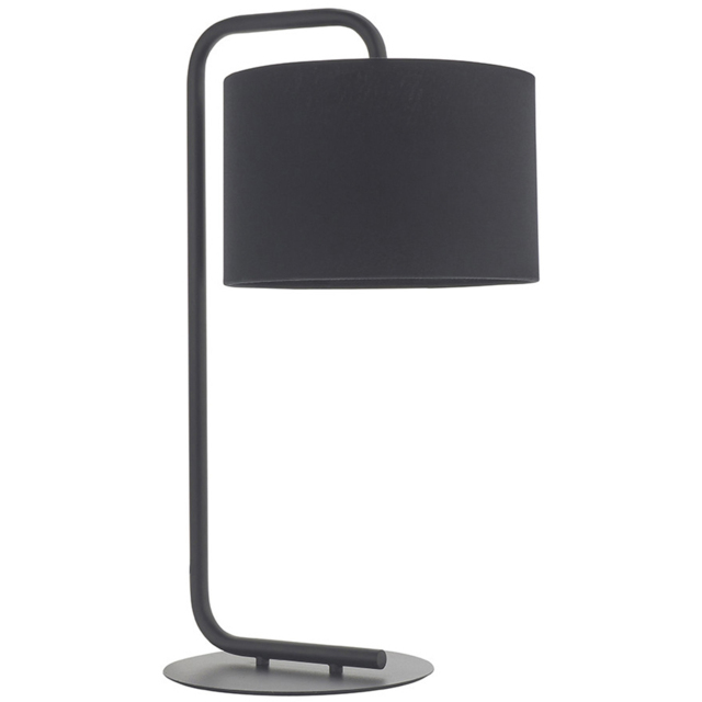 Merano Carrara Black Fabric Shade Satin Black Table Lamp - image 1