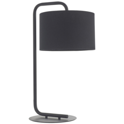 Merano Carrara Black Fabric Shade Satin Black Table Lamp - thumbnail 1