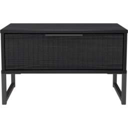 Crowndale Fluted Single Drawer Black Ash Wide Side Table Ready Assembled - thumbnail 2