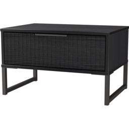 Crowndale Fluted Single Drawer Black Ash Wide Side Table Ready Assembled - thumbnail 4