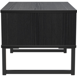 Crowndale Fluted Single Drawer Black Ash Wide Side Table Ready Assembled - thumbnail 3