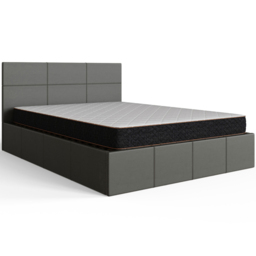 GFW Grey Double Hopsack Fabric End Lift Ottoman Bed with Memory Pocket Spring Mattress - thumbnail 4