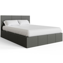 GFW Grey Double Hopsack Fabric End Lift Ottoman Bed with Memory Pocket Spring Mattress - thumbnail 3