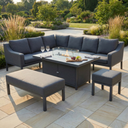 Malay Deluxe Ibiza 9 Seater Modular Dining Set Grey - thumbnail 2