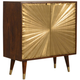 Artisan Furniture Manila Brown and Golden 2 Door Solid Wood Cabinet - thumbnail 3