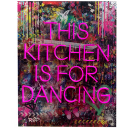 SPLASHBAX This Kitchen Is For Dancing Unframed LED Wall Art 90 x 60cm