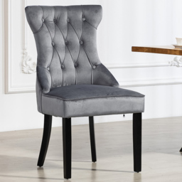 Artemis Home Genola Grey Velvet Fabric Dining Chair Set of 2
