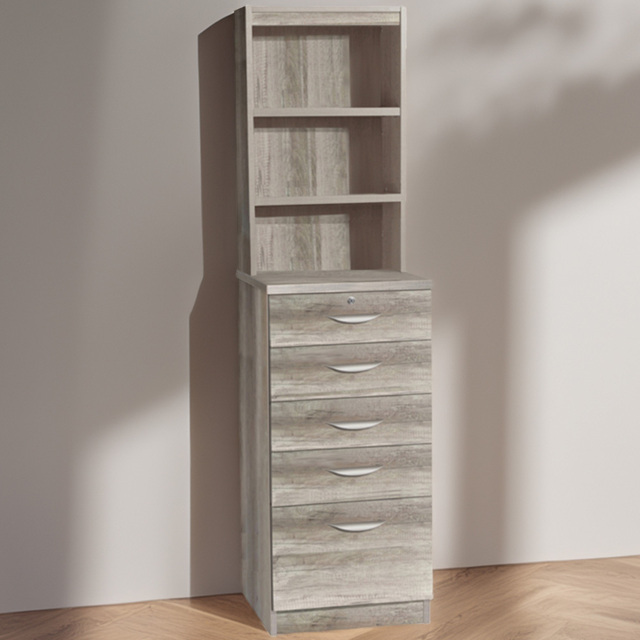 R White Cabinets Grey 6 Drawer 3 Shelf Chest of Drawers with Hutch - image 1