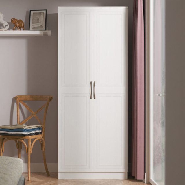 Crowndale Dorset 2 Door Signature White Wardrobe Ready Assembled - image 1