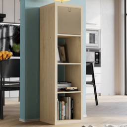 Homebase Clever Cube Light Oak Effect 4 Shelf Rectangle Storage Unit
