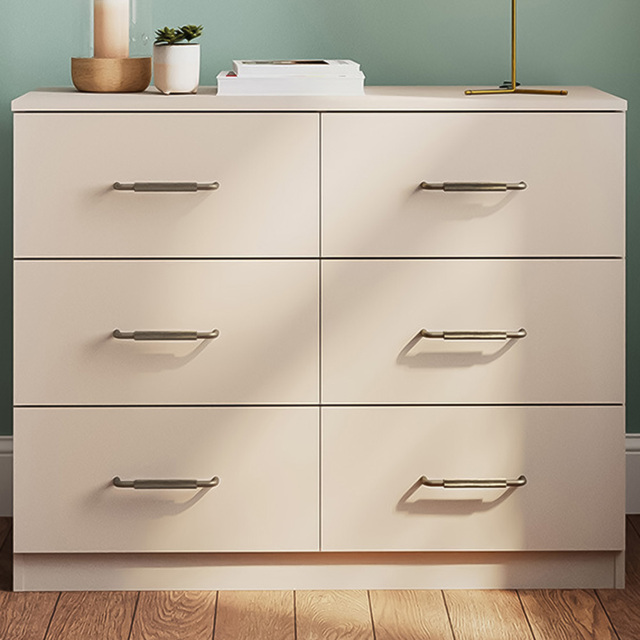 Eloise 6 Drawer Cashmere Finish Chest of Drawers
