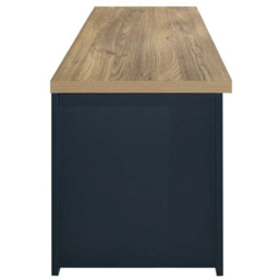 Highgate 2 Drawer 2 Shelf Navy Blue Oak Large TV Unit - thumbnail 4