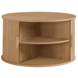 Birlea Axel 4 Sliding Door Oak Fluted Round Coffee Table - thumbnail 3