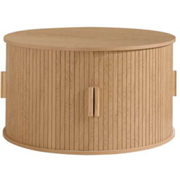 Birlea Axel 4 Sliding Door Oak Fluted Round Coffee Table - thumbnail 2