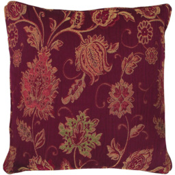 Paoletti Zurich Burgundy Floral Jacquard Cushion