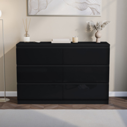 Vida Designs Glinton 6 Drawer Black Chest of Drawers - thumbnail 3