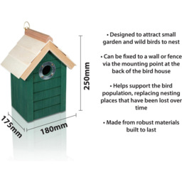 St Helens Green Wooden Bird House - thumbnail 4