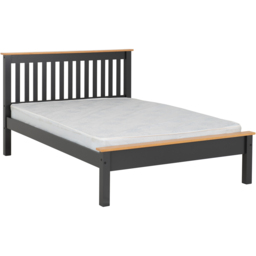 Seconique Monaco Small Double Dark Grey and Oak Effect Low End Bed - thumbnail 2