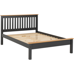 Seconique Monaco Small Double Dark Grey and Oak Effect Low End Bed - thumbnail 3