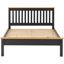 Seconique Monaco Small Double Dark Grey and Oak Effect Low End Bed - thumbnail 4