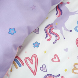 Rainbow Purple Single Unicorn Duvet Set - thumbnail 3