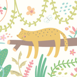 Origin Murals Sleeping Jungle Leopard Green Wall Mural - thumbnail 2