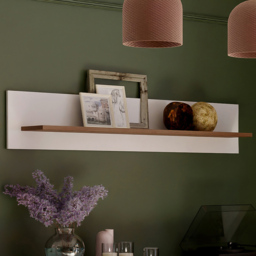 Florence Wensley Light Grey and Oak Wall Shelf