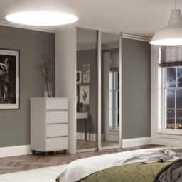 Spacepro Shaker 2 Door Cashmere Frame Mirror Sliding Wardrobe Kit 1449mm - thumbnail 2