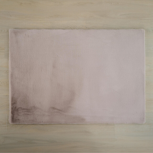 Lux Taupe Rabbit Faux Rug 100cm - image 1