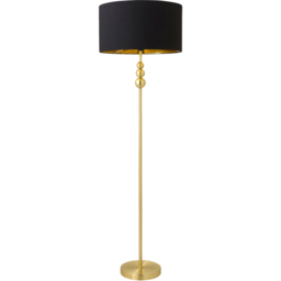 ValueLights Marissa Black and Gold Shade Gold Ball LED Floor Lamp