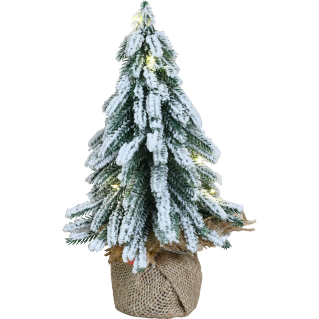 Green LED Flocked Christmas Tree Ornament