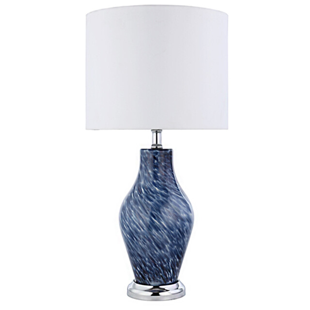 Adira White Shade Blue Table Lamp - image 1