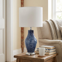 Adira White Shade Blue Table Lamp - thumbnail 4