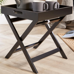 Home Source Alpine Black Butlers Side Table - thumbnail 1