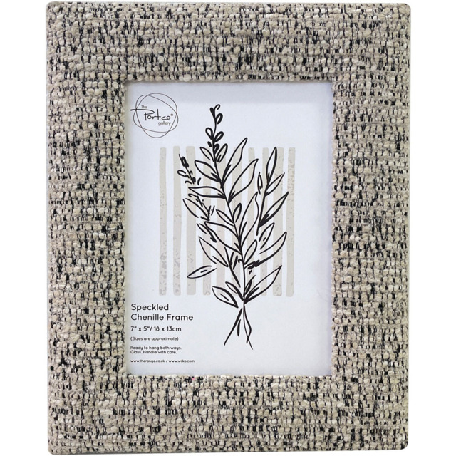 Speckled Chenille Photo Frame Beige 7 x 5 inch - image 1