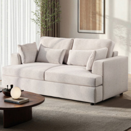 SOLACE+CO Drew Cream 2 Seater Chenille Sofa - thumbnail 1