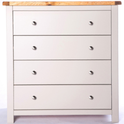 Argenta 4 Drawer Light Grey Chest of Drawers with Chrome Knobs - thumbnail 3