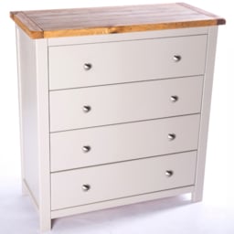 Argenta 4 Drawer Light Grey Chest of Drawers with Chrome Knobs - thumbnail 4