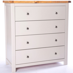 Argenta 4 Drawer Light Grey Chest of Drawers with Chrome Knobs - thumbnail 2