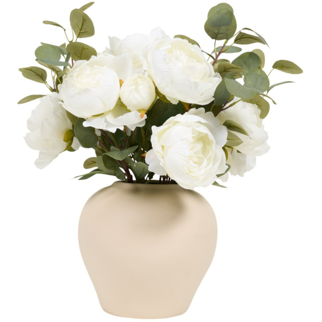 Peony and Eucalyptus Large Vase Arrangement Cream - image 1