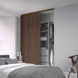 Spacepro Single Panel Walnut Sliding Door 2220 x 762mm - thumbnail 2