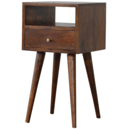 Artisan Furniture Chestnut Single Drawer Single Shelf Solid Wood Mini Bedside Table - thumbnail 4